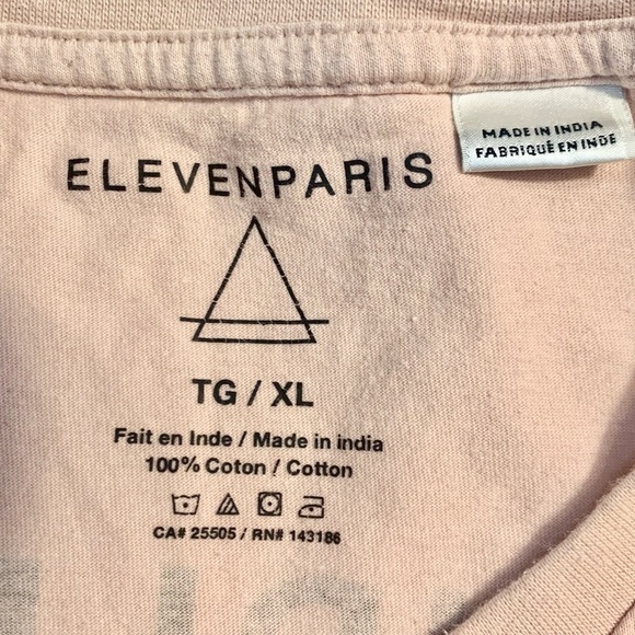 ElevenParis T-Shirt XL Pink Print 100% Cotton Lightweight Short Sleeves French - Picture 4 of 14